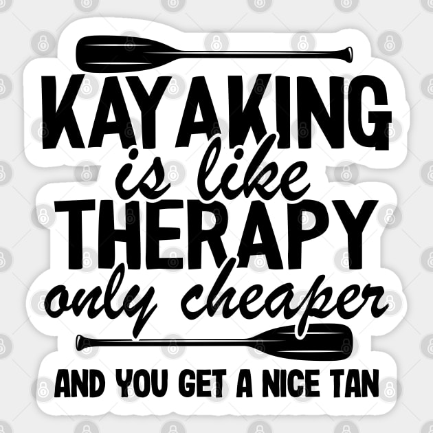 Kayaking Is Like Therapy Funny Kayak Fishing Gift Sticker by Kuehni